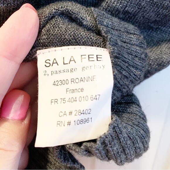 La Fee Maraboutee Charcoal Grey Wool Blend Knitted Owl Applique Sweater X Small - Picture 5 of 6